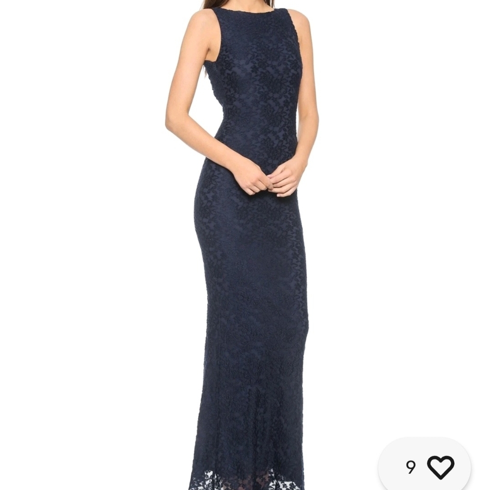 Alice + Olivia Navy Lace Maxi Dress